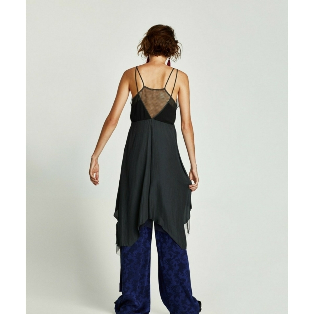 ZARA // edgy layered mesh silky dress - Picture 3 of 15